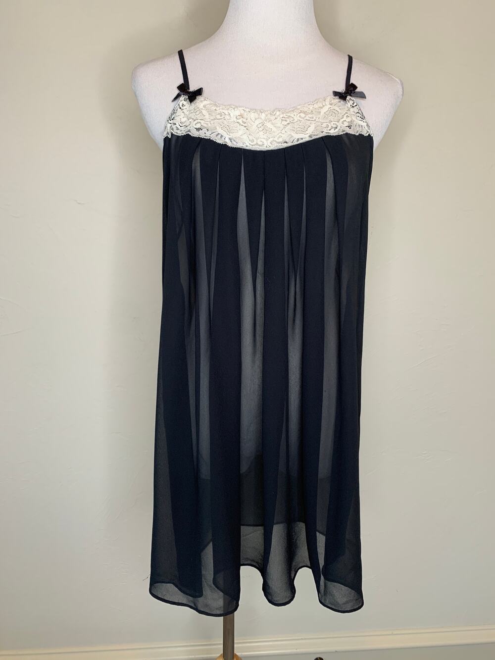 Sheer Black Negligee Flowy Sz Medium